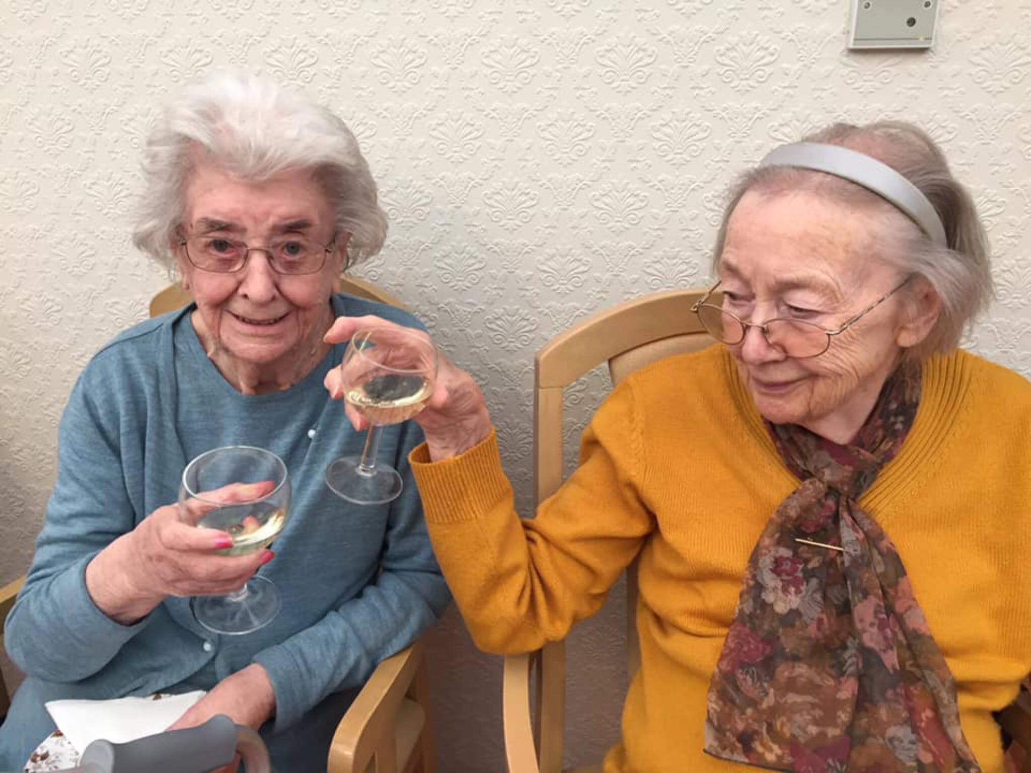 My grandmother in her home at The Grove, Waltham.